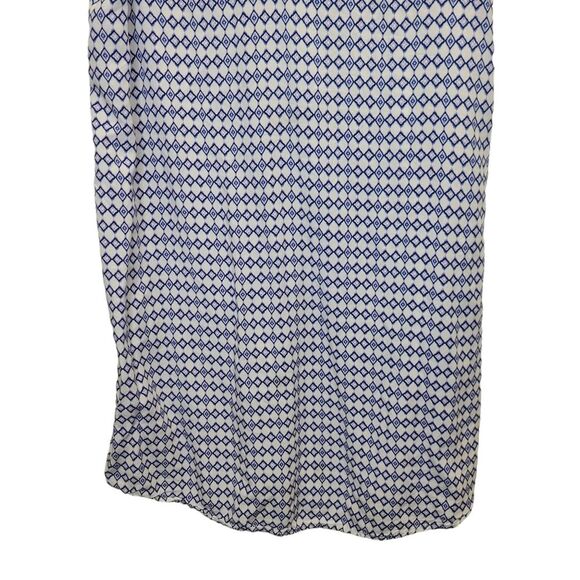 GAP Women's XS Sleeveless V-neck Geometric Print Shift Flowy Dress Blue White - Picture 4 of 13